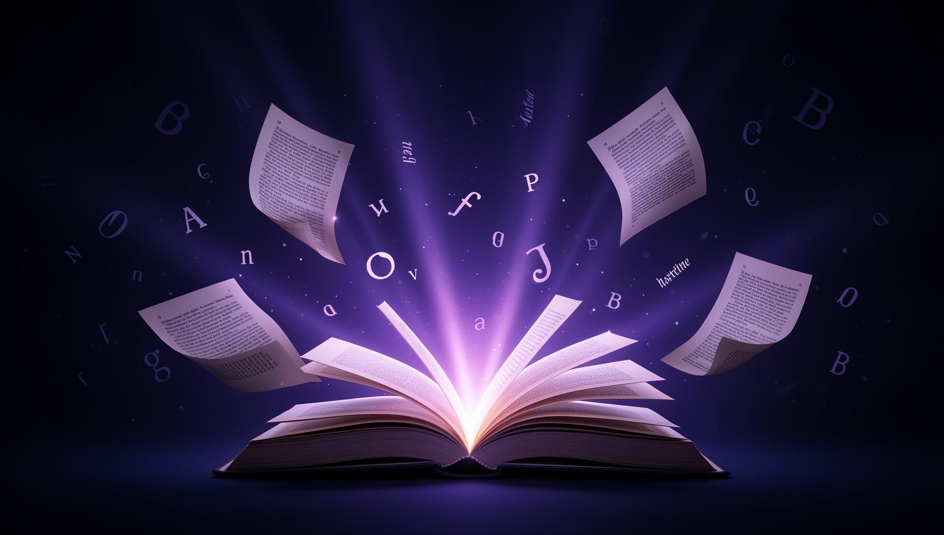 Otvorena knjiga s letećim stranicama